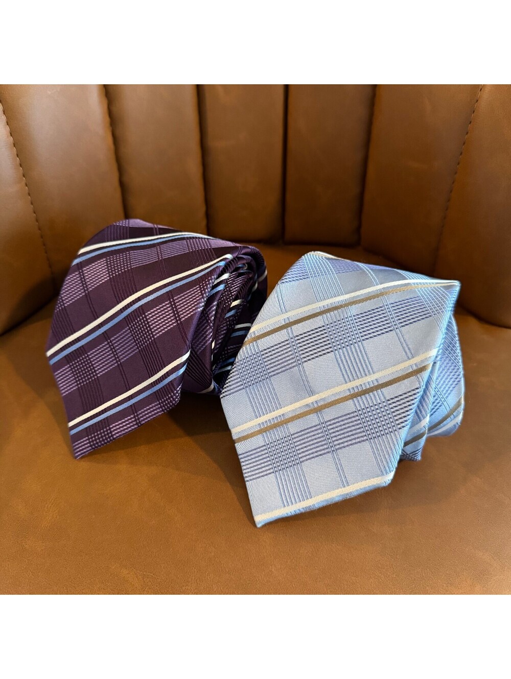 Donald J. Trump Signature Collection Men's Tie Set of 2 Purple and Light Blue